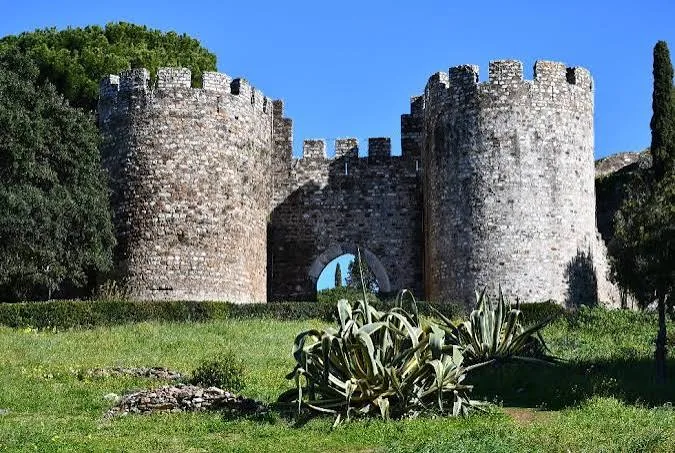 Round towers and crenellated walls of Vila Viçosa Castle